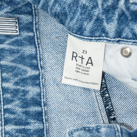 RtA Straight Leg Denim Jeans Distressed Ripped light wash Size 23 - Picture 7 of 10